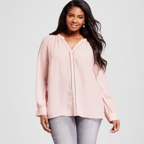 Ava & Viv Tops - 5/$25 Ava & Viv Pale Pink Long Sleeve Blouse